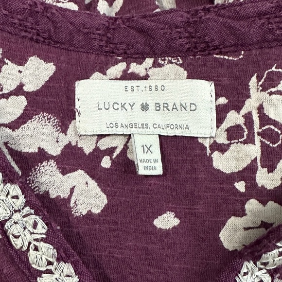 Lucky brand || woman’s long sleeves floral blouse 1x - Picture 4 of 5